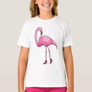 Flamingo met hoge hakken t-shirt