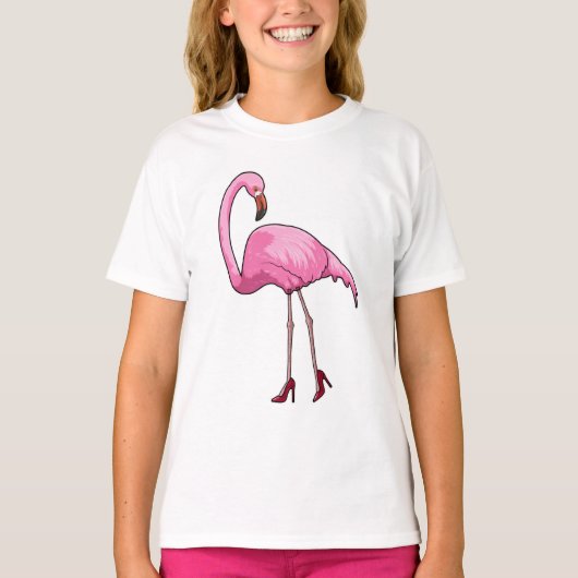 Flamingo met hoge hakken t-shirt (Voorkant)