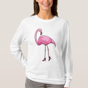 Flamingo met hoge hakken t-shirt