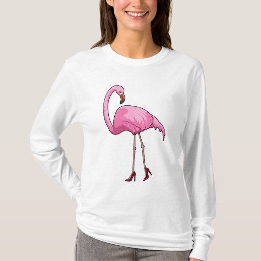 Flamingo met hoge hakken t-shirt (Voorkant)