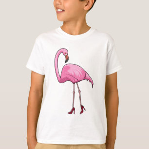 Flamingo met hoge hakken t-shirt