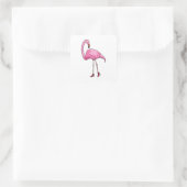 Flamingo met hoge hakken vierkante sticker (Tas)