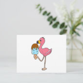 Flamingo met IJslolly Briefkaart (Staand voorkant)