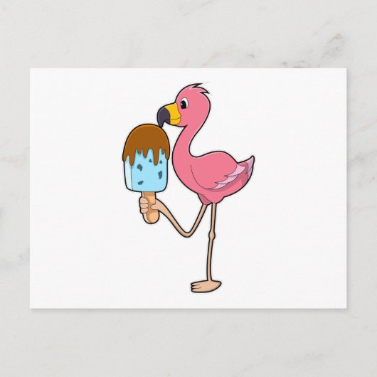 Flamingo met IJslolly Briefkaart (Voorkant)