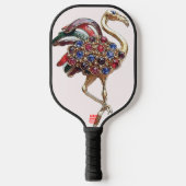 "Flamingo met juwelen" Pickleball Paddle (Voorkant)