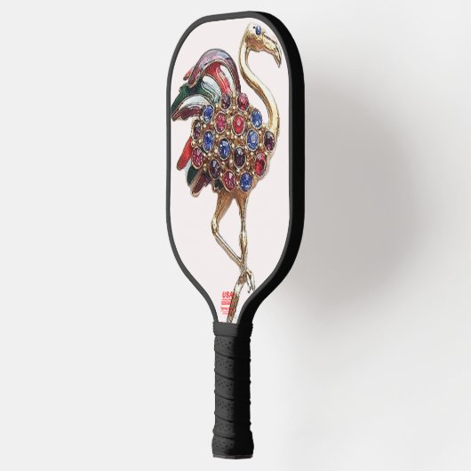 "Flamingo met juwelen" Pickleball Paddle (Links)