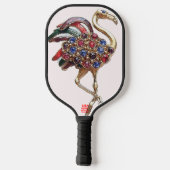 "Flamingo met juwelen" Pickleball Paddle (Achterkant)