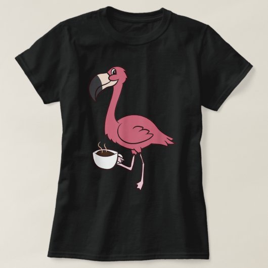 Flamingo met Koffee Funny Coffee Drink flaming T-shirt (Design voorkant)