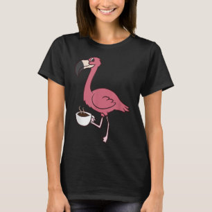 Flamingo met Koffee Funny Coffee Drink flaming T-shirt