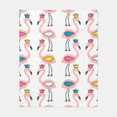 Flamingo met kroon naadloos patroon. fleece deken (Voorkant)