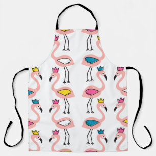 Flamingo met kroon naadloos patroon. schort