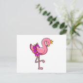 Flamingo met Kroon & Skirt Briefkaart (Staand voorkant)