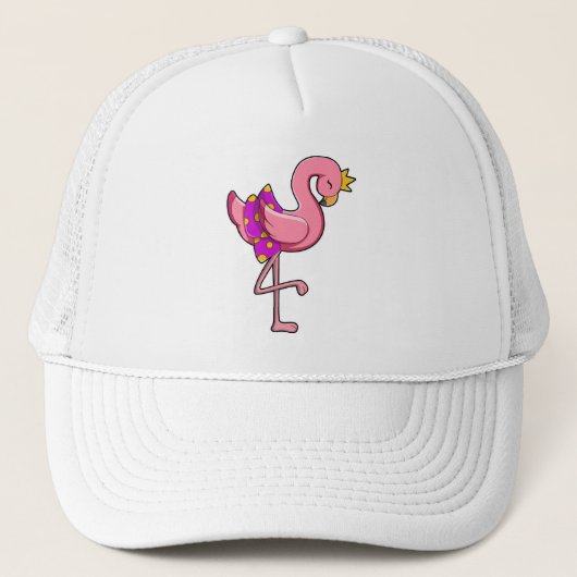 Flamingo met Kroon & Skirt Trucker Pet (Voorkant)