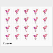 Flamingo met Kroon & Skirt Vierkante Sticker (Vel)