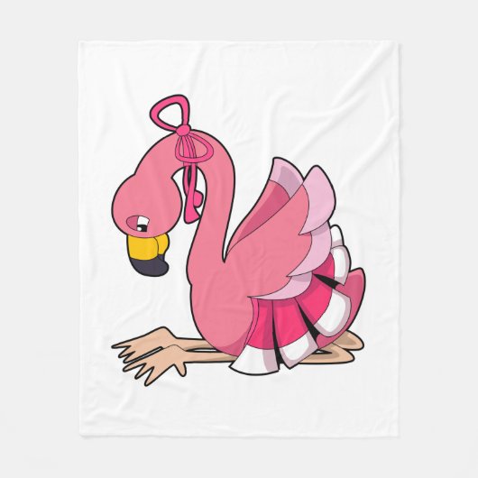 Flamingo met lint fleece deken (Voorkant)
