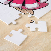 Flamingo met lint legpuzzel (Zijkant)