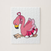 Flamingo met lint legpuzzel (Verticaal)