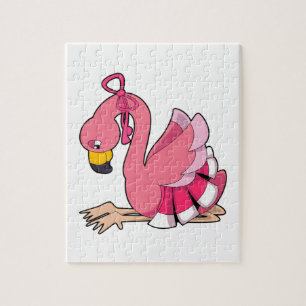 Flamingo met lint legpuzzel