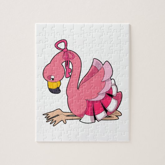 Flamingo met lint legpuzzel (Verticaal)