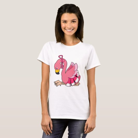 Flamingo met lint t-shirt (Voorkant volledig)