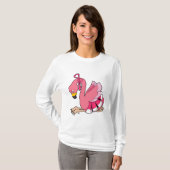 Flamingo met lint t-shirt (Voorkant volledig)