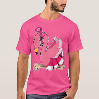 Flamingo met lint t-shirt