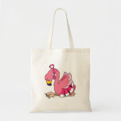 Flamingo met lint tote bag (Voorkant)