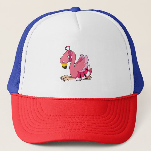 Flamingo met lint trucker pet (Voorkant)