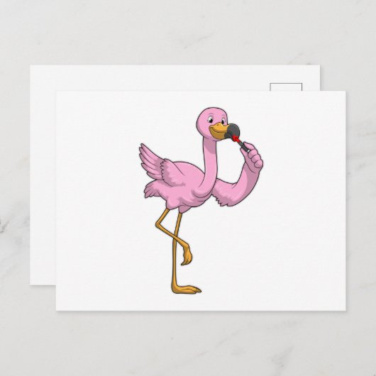 Flamingo met Lippenstift Briefkaart (Voorkant / Achterkant)