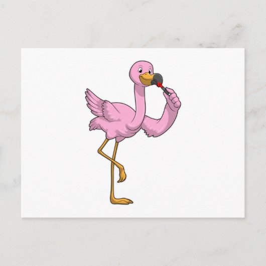 Flamingo met Lippenstift Briefkaart (Voorkant)