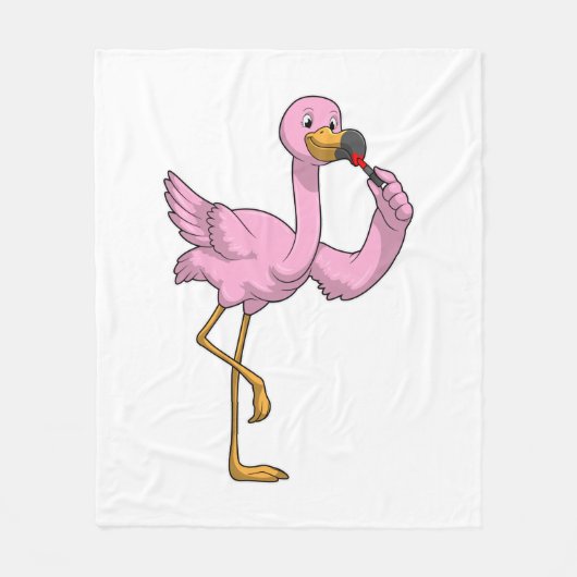 Flamingo met Lippenstift Fleece Deken (Voorkant)