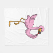 Flamingo met Lippenstift Fleece Deken (Voorkant (Horizontaal))