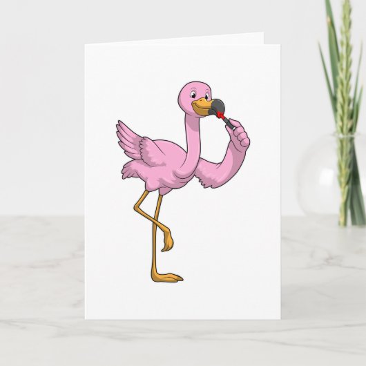 Flamingo met Lippenstift Kaart (Voorkant)