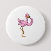 Flamingo met Lipstick Ronde Button 7,6 Cm (Voorkant)