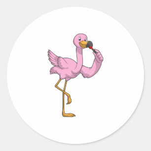 Flamingo met Lipstick Ronde Sticker