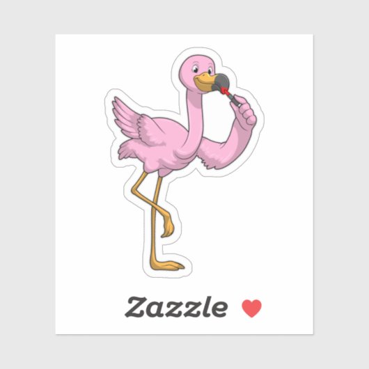 Flamingo met Lipstick Sticker (Vel)