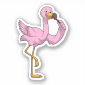 Flamingo met Lipstick Sticker (Voorkant)