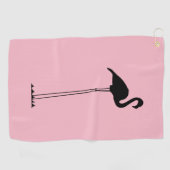 Flamingo met Long Legs Silhouette Golfhanddoek (Horizontaal)
