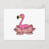 Flamingo met Lotus flower Briefkaart (Voorkant)