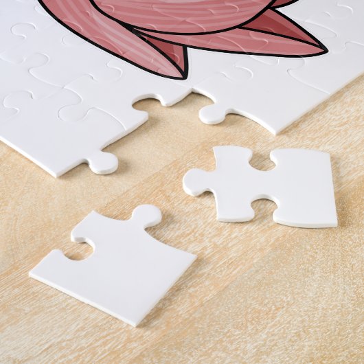 Flamingo met Lotus flower Legpuzzel (Zijkant)