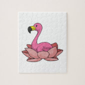Flamingo met Lotus flower Legpuzzel (Verticaal)