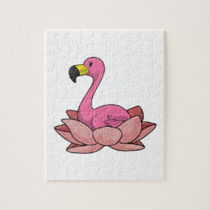 Flamingo met Lotus flower Legpuzzel