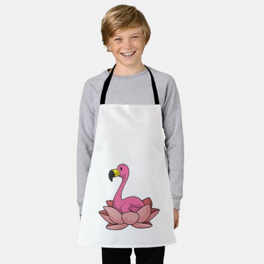 Flamingo met Lotus flower Schort (Gedragen)