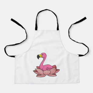 Flamingo met Lotus flower Schort