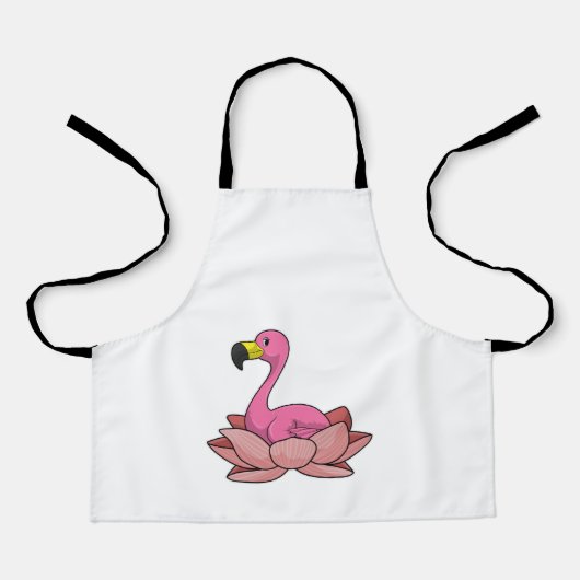 Flamingo met Lotus flower Schort (Voorkant)