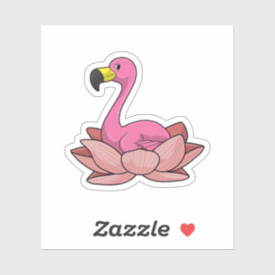 Flamingo met Lotus flower Sticker