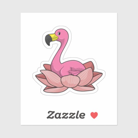 Flamingo met Lotus flower Sticker (Vel)