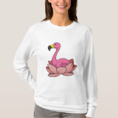 Flamingo met Lotus flower T-shirt (Voorkant)