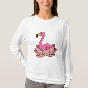 Flamingo met Lotus flower T-shirt