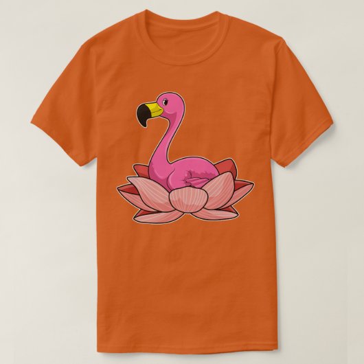 Flamingo met Lotus flower T-shirt (Design voorkant)